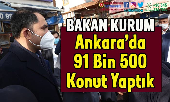 Bakan Kurum “Ankara’da 91 bin 500 konut yaptık”