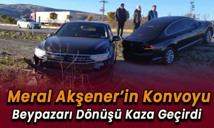 Meral Akşener’in konvoyunda iki araç kaza yaptı