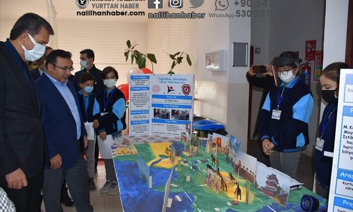 Ankara Nallıhan ilçesinde açılan "TÜBİTAK 4006 Bilim Fuarı"nda öğrenciler projelerini sergiledi.