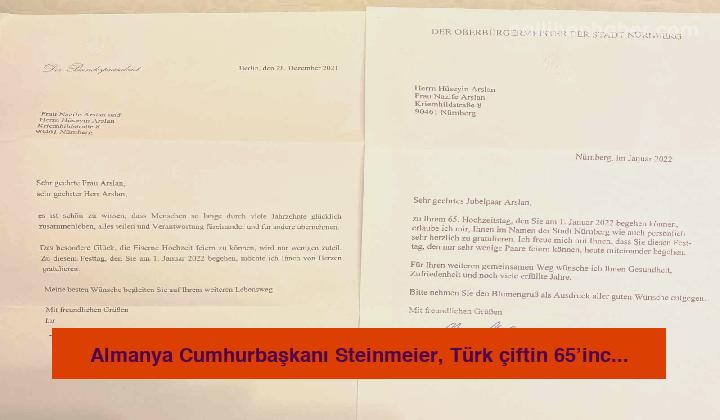 Almanya Cumhurbaşkanı Steinmeier, Türk çiftin 65’inci evlilik yıl dönümünü kutladı