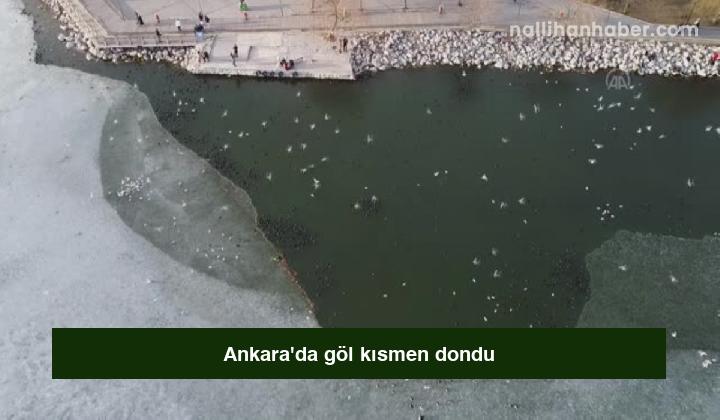 Ankara’da göl kısmen dondu