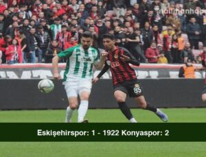 Eskişehirspor: 1 – 1922 Konyaspor: 2
